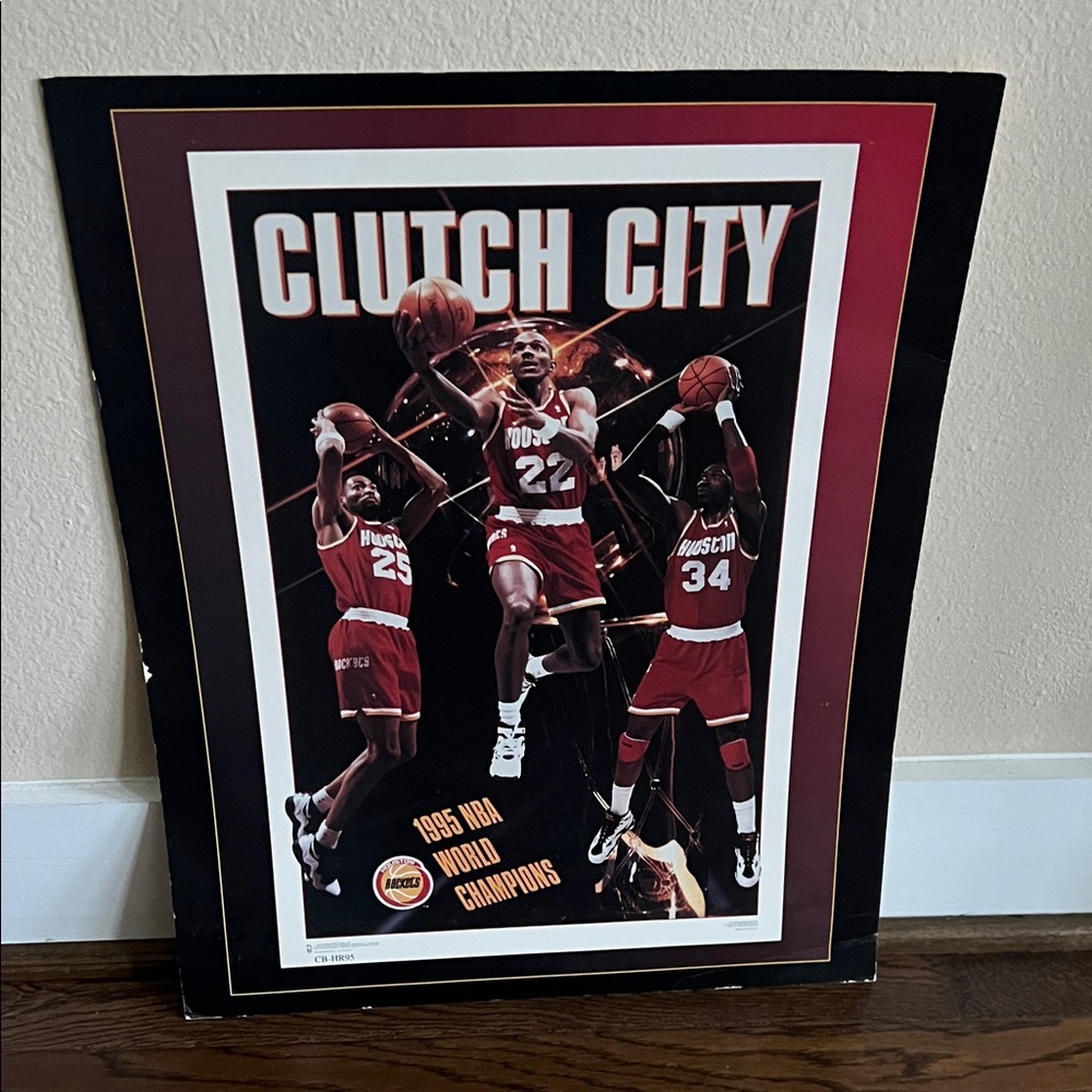 1995 Clutch City Houston Rockets NBA Champions Poster